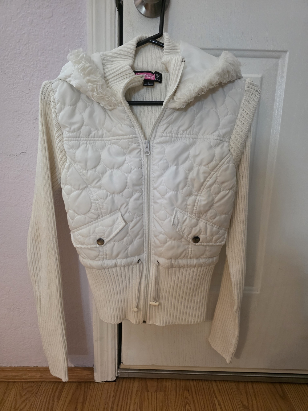 Say What? White  Quilted Hooded Puffer Jacket